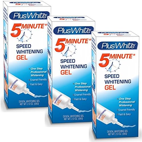 Plus White Speed Whitening Gel - Works in 5 Minutes - Professional Teeth Whitening w/Dentist Approved Ingredient (Pack of 3) Plus White