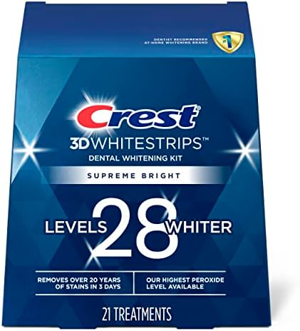 Crest 3D Whitestrips, Supreme Flexfit, Teeth Whitening Strip Kit, 42 Strips (21 Treatments) Crest