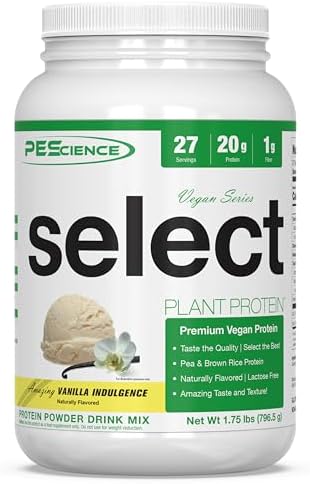 PEScience Select Vegan Plant Based Protein Powder (Порошок), Vanilla, 27 Serving (Порция), Premium Pea and Brown Rice Blend PEScience