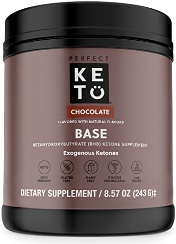 Perfect Keto Exogenous Ketones Powder (Порошок), BHB Salts for Ketosis & Fasting Support, Electrolytes for Hydration, Caffeine Free Energy, Chocolate, 8.57 oz (Унции) Perfect Keto