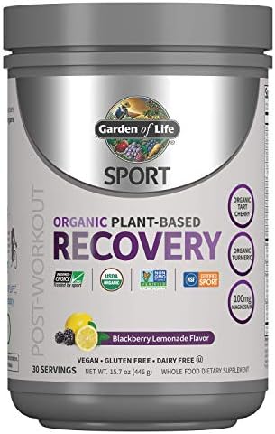 Garden of Life Sport Vegan Organic Plant Based Post Workout Muscle Recovery Powder (Порошок) for Men & Women - BlackBerry Lemonade 30 Servings (Порции), 100mg Magnesium, Antioxidants, Supplements, 15.7 Oz Garden of Life