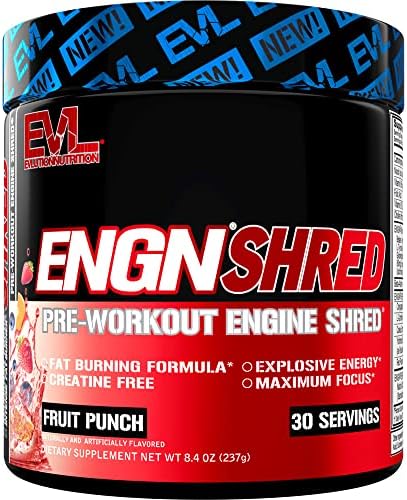 Порошок для предтренировок ENGN Shred с поддержкой жиросжигания и повышенной энергии Evlution