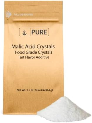 PURE ORIGINAL INGREDIENTS Malic Acid (1.5 lb) Food Grade Crystals, Tart Flavor PURE ORIGINAL INGREDIENTS