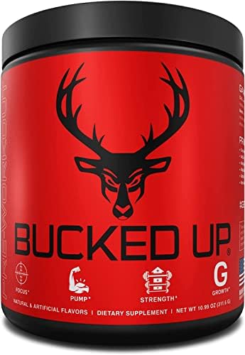 Bucked Up Pre Workout 6 Grams Citrulline, 2 Grams Beta Alanine, and 3 Other Registered trademarked Ingredients (Grape) Bucked Up