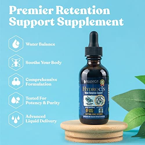 Hydrocin - Advanced Diuretic Water Retention Support Supplement - Liquid (Жидкость) Delivery for Better Absorption - Dandelion, Uva Ursi, Juniper Berry, Celery Seed, Green Tea & More! Rejuvica Health