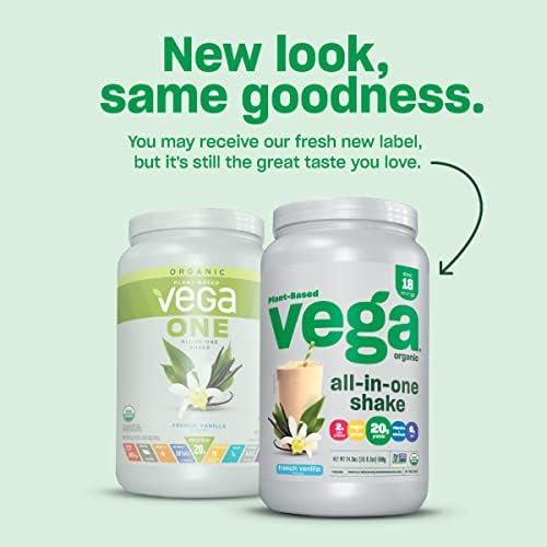 Vega Organic All-in-One Vegan Protein Powder (Порошок), Berry - Superfood Ingredients, Vitamins for Immunity Support, Keto Friendly, Pea Protein for Women & Men, 12.1 oz (Унции) (Packaging May Vary) Vega