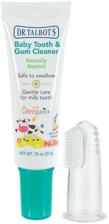 Dr. Talbot's Baby Toothpaste Naturally Inspired with Citroganix and Silicone Finger Gum Massager, Vanilla Milk Flavor Dr. Talbot's