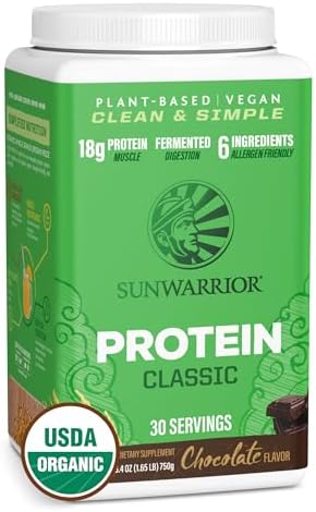 Brown Rice Protein Powder (Порошок) with Bcaa & Amino Acids Raw Rice Protein Shake Gluten Free Low Carb Dairy Free | Plant Based Classic Sprouted Brown Rice Protein Powder Chocolate 750g by Sunwarrior Sunwarrior