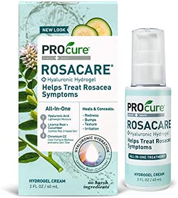 PROcure Rosacare Medicated Redness Reduction CC Face Cream (Крем), Hyaluronic Hydrogel for Rosacea Symptoms, 2 Ounce Procure