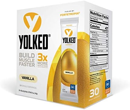 Clinically Tested and NSF-Certified All Natural Muscle Building Supplement - Increase Lean Muscle, Reduce Muscle Loss, and Improve Recovery with Protein’s Perfect Partner, 30 Servings (Порции) YOLKED