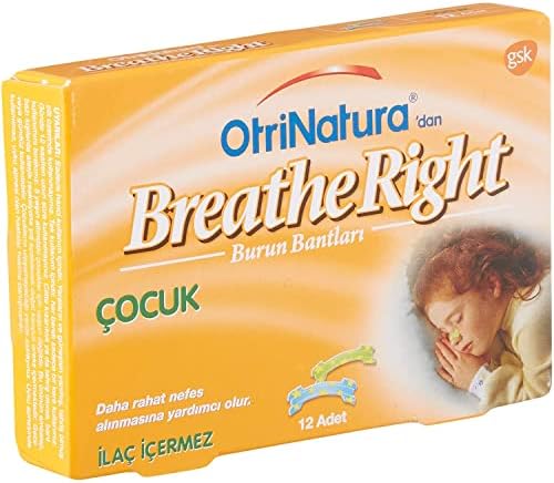 Детские назальные полоски, 12 штук, для облегчения заложенности носа Breathe Right