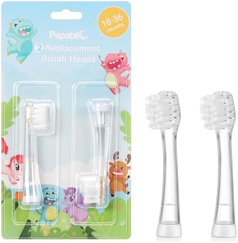 Papablic Replacement Toothbrush Heads - 2 Count | Compatible with Papablic BabyHandy & Toddler Sonic Electric Toothbrushes (18-36 Months) Papablic