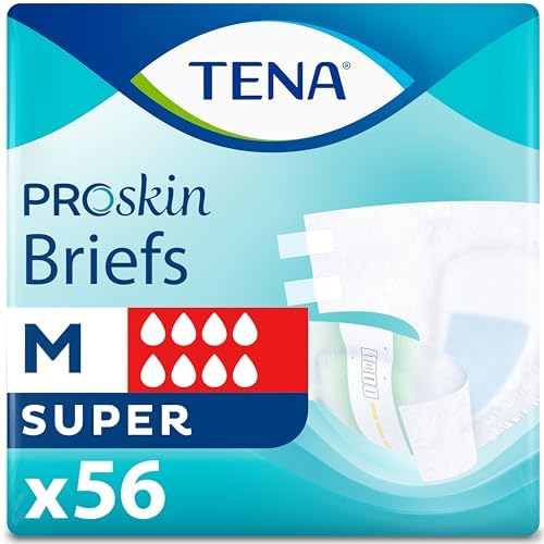 TENA Incontinence Adult Diapers, Maximum Absorbency, Disposable Briefs, ProSkin - Medium - 56 ct Tena