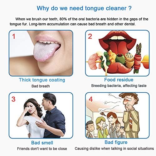 New Version Tongue Scraper Cleaner for Adults & Kids, Medical Grade Metal Tongue Brushes Set for Fresh Breath Dental Eliminate Bad Breath in Seconds (Black) Sestball