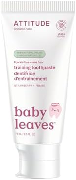 Attitude Baby and Child Fluoride-Free Training Toothpaste, Naturally Derived Ingredients, Vegan, EWG Verified, Strawberry, 2.6 Oz ATTITUDE