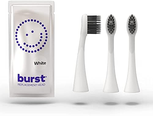 BURST Toothbrush Heads - Genuine BURST Electric Toothbrush Replacement Heads for BURST Original Sonic Toothbrush – Ultra Soft Bristles for Deep Clean, Stain & Plaque Removal - 3-Pack, Black Burst