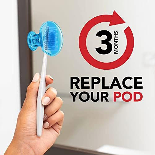 Steripod Clip-On Toothbrush Protector Exclusive Multi Color, 2 Count (Pack of 4) Steripod