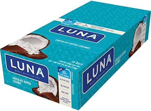 Clif Bar Luna Bar for Women - Box of 15 (Chocolate Dipped Coconut) Clif Bar