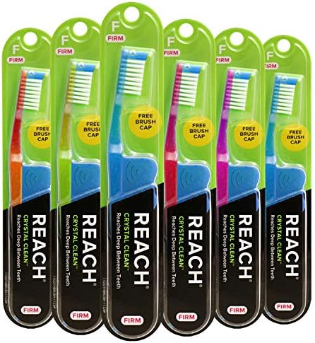 Reach Crystal Clean Toothbrush, Firm Bristles, 1 Count, Pack of 6 Reach