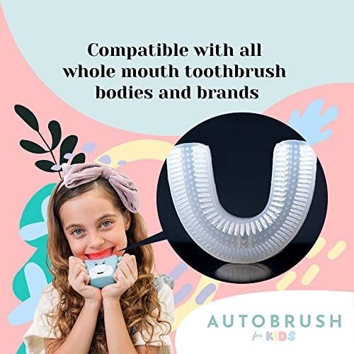 autobrush Silicone U Shaped Brush Head Replacement, Brush Head Refills, 360 Degree Oral Teeth Cleaning, Automatic Toothbrush Head Accessories, Adult and Kid Sizes (Ages 3-4, 1-Pack, Kids) Autobrush