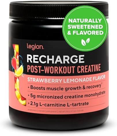 LEGION Recharge Post Workout Supplement - All Natural Muscle Builder & Recovery Drink with Micronized Creatine Monohydrate Naturally Sweetened & Flavored (Arctic Blast, 30 Servings (Порции) Pack of 1) LEGION