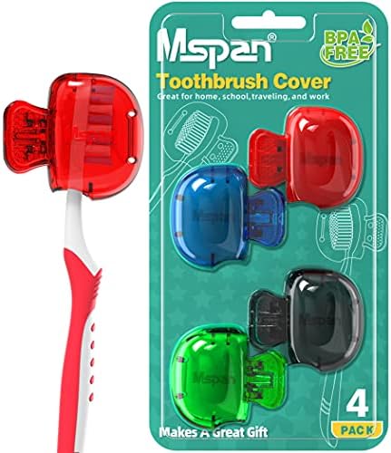 Mspan Toothbrush Head Cover Cap: Toothbrush Protector Brush Pod Case Protective Plastic Clip Bathroom Cool Stuff for Household Travel Mspan