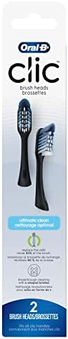 Oral-B Clic Toothbrush Ultimate Clean Replacement Brush Heads, Black, 2 Count Oral-B