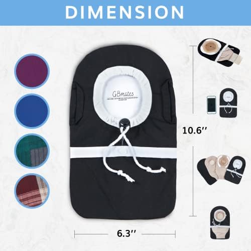 Ostomy Bag Covers-Waterproof Ostomy Pouch Liner with Adjustable Opening, Belt Hoop, Buckle Closure GBmates