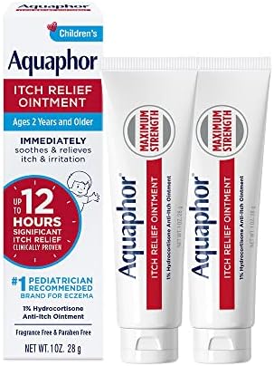 Aquaphor Children's Itch Relief Ointment (Мазь), 1% Hydrocortisone Anti-Itch Ointment, 1 Oz Tube (Pack of 2) Aquaphor