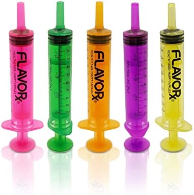 Rainbow Dose Oral Dosing Syringes | No More Medicine-Time Meltdowns! | 5 Uniquely Colored Syringes | 10ml (2tsp) Each | 3 Bottleneckers Included | New & Improved! FLAVORx