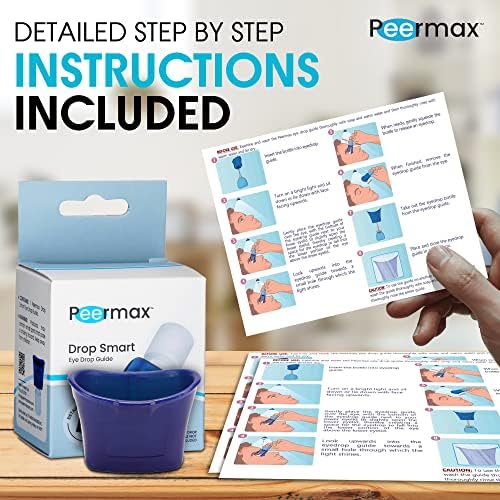 Drop Smart Eye Drop Guide FDA Registered | Dispenser Aids for Eyedrop | Eye Dropper Cup for Most Eyes Drops (Капли) Medicine Bottle | Auto Eyedropper Helper Devices for Elderly Applicator Holder (1) Peermax