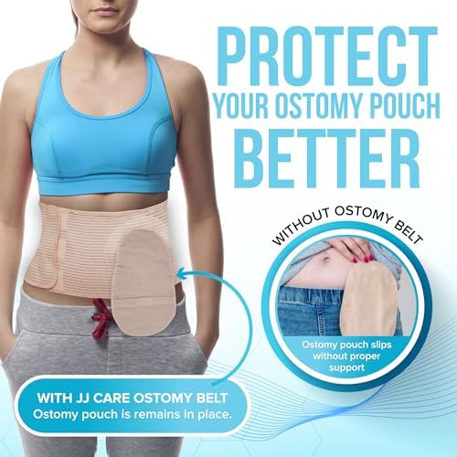 JJ CARE Ostomy Belt (1 PC) Extra Large, Ostomy Belts for Men, Colostomy Belt Post Operative Care, Right or Left Stoma Ostomy Support Belt, Ostomy Belts for Men and Women JJ CARE