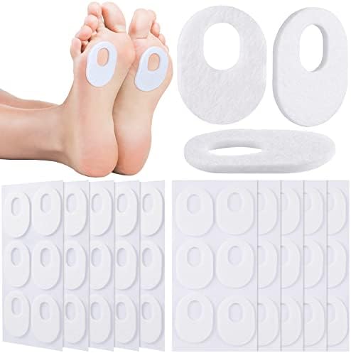 WILLBOND 30 Pcs Callus Pads Soft Felt Callus Oval Shape Corn Pads for Bottom of Foot Adhesive Foot Corn Pads for Men and Women Feet Toes Heel Pain Relief, White WILLBOND