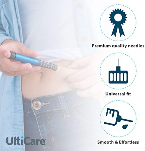 UltiCare Pen Needles 4mm (5/32”) x 32G Micro, 100 Count: for at-Home Insulin Injections, Compatible with Most Pen Injector Devices UltiCare