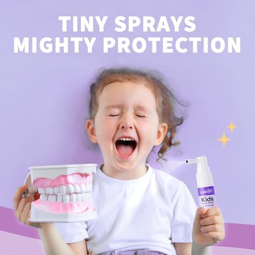 LAB52 Kids Oral Spray, Toddler Toothpaste Helper for Cavity Repair and Fresh Breath, Children Anticavity with Fluoride Free for Newborn to Preschoolers, Xylitol Grape Flavor LAB 52