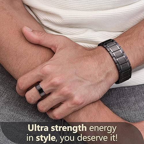 Feraco 2 Copper Bracelet for Men 3X Strength,Magnetic Therapy Bracelet Copper Jewelry with Powerful 3800 Gauss Magnets,Premium Fold-Over Clasp Feraco