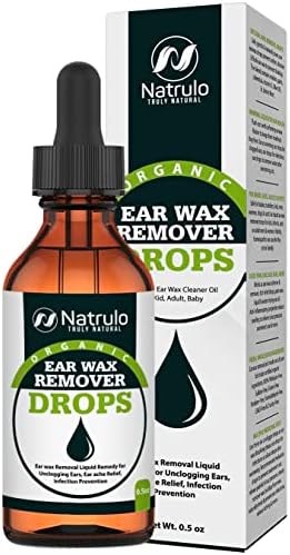 Organic Ear Wax Removal Drops (Капли) for Clogged Ears – Natural Ear Wax Cleaner Oil for Kid, Adult, Baby – Earwax Removal Liquid (Жидкость) for Unclogging Ears, Earaches, Ear Health (Made in USA) Natrulo