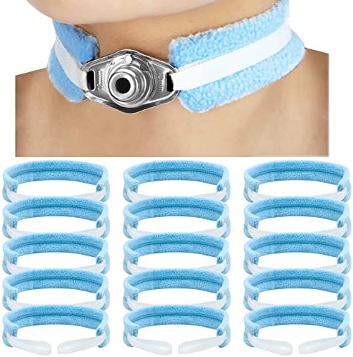 Sosation 15 Pcs Tracheostomy Tube Holder Adjustable Tracheostomy Supplies Tube Holder Soft Reusable Tracheostomy Care Kits for Men and Women, One Size Fits Most People Sosation