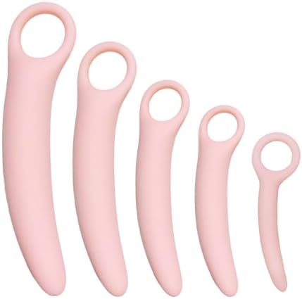 QoQiu 5-Pack Silicone Pelvic Floor Muscle Dilator Trainer Set，Pelvic Wand Massager for Women，Pelvic Floor Muscle Trainer, Pelvic Floor Strengthening Device (with Storage Bag) Generic