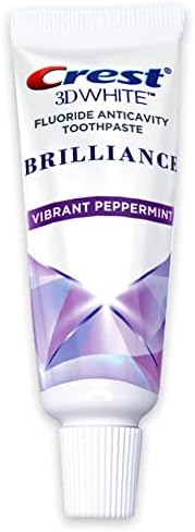 Crest 3D White Brilliance Toothpaste, Vibrant Peppermint, Travel Size 0.85 oz (24g) - Pack of 10 Crest