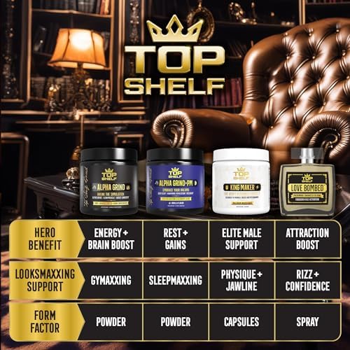 Top Shelf Grind King Maker, 13-in-1 Anabolic Supplement for Men to Increase Stamina, Lean Muscle Growth & Recovery, N.O. Booster with Tongkat Ali (LJ100), 120 Capsules (Капсулы) Top Shelf Grind