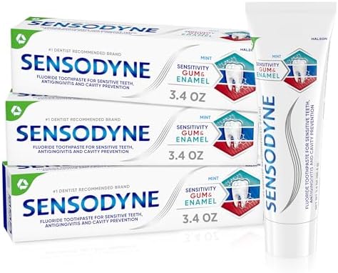 Sensodyne Toothpaste Sensitivity Gum and Enamel, Triple Protection, Refreshing Fluoride Toothpaste, Mint Flavor - 3.4 Ounces x 3 Sensodyne