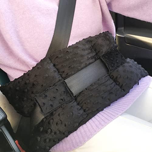 Ostomy Seatbelt Pillow, Ostomy Driving Protector, Stoma Shiled Ileostomy Urostomy Riding Guard, No Squeezing, Ostomate Must Have Supplies, Minky Dot Black BNRendles