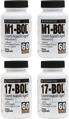 Mass Stack Bundle: M1-BOL & 17-BOL Extreme Anabolic Supplements for Muscle Growth, Recovery, Endurance, Fat Loss, Protein Synthesis, Testosterone Levels – Vegan, 1 Pack Each (30-Day Supply) Avry Labs