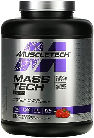 MuscleTech Mass Tech Elite, Strawberry, 6 lbs (2.72 kg) Muscletech