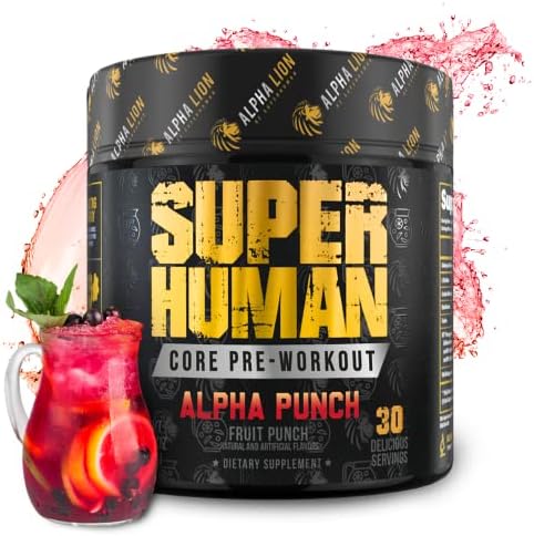 ALPHA LION Core Pre Workout Powder (Порошок) with Creatine for Performance, Beta Alanine for Muscle, L-Citrulline for Pump & Tri-Source Caffeine for Sustained Energy (30 Servings (Порции), Fruit Punch Flavor) ALPHA LION