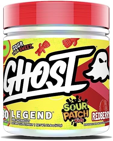 GHOST Legend V3 Pre-Workout Powder, Sour Patch Kids Redberry - 30 Servings – Pre-Workout for Men & Women with Caffeine, L-Citrulline, & Beta Alanine for Energy & Focus GHOST