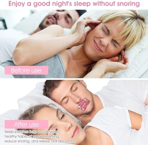 Amaxiu Adult Sleep Mouth Tapes, 30 Count Anti-Snoring Strips for Improved Nose Breathing and Snore Reduction Pain-Free Removal Strips Gentle Elastic Mouth Strip for Sleeping(30pcs) Amaxiu