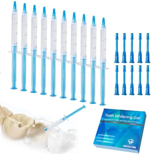 forwillsky 10pcs Teeth Whitening Gels Kit 35% Carbamide Peroxide Bleaching Gel Syringe 0.1oz Refill Gel for Tooth Whitening,Works with Teeth Whitener Lamp LED Light Forwillsky