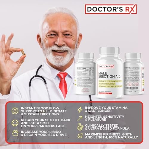 Doctor's RX Pills for Men Fast Acting | #1 Rated Male EnIargement Support | Extreme Blood-Flow to Strengthen & Grow Stiffer Hard-On's | 19 Dr. Recommended Ingredients | Maximum Dosage - 60 Pills EPN Supplements